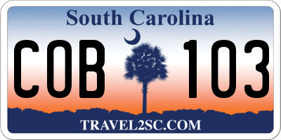 SC license plate COB103