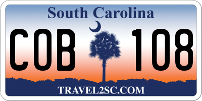 SC license plate COB108