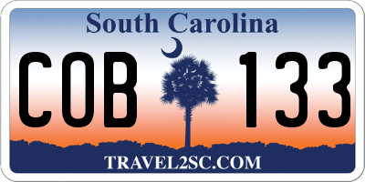SC license plate COB133