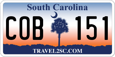 SC license plate COB151