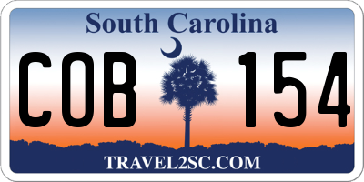 SC license plate COB154