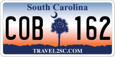 SC license plate COB162