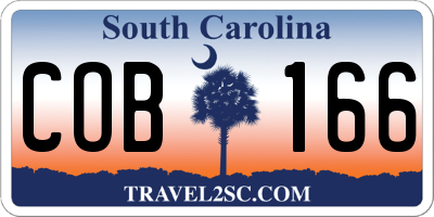 SC license plate COB166