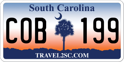 SC license plate COB199