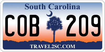 SC license plate COB209