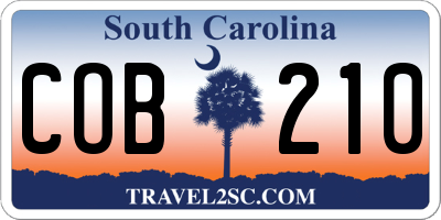 SC license plate COB210