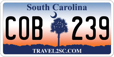 SC license plate COB239