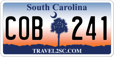 SC license plate COB241