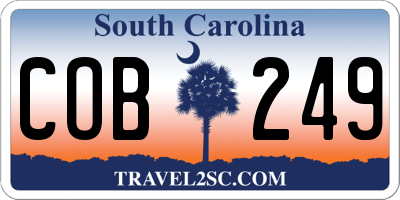 SC license plate COB249