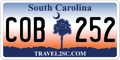 SC license plate COB252