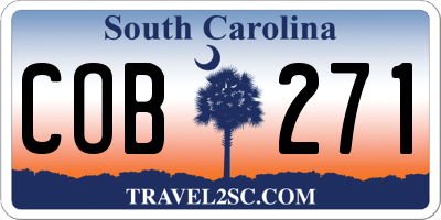 SC license plate COB271