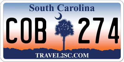 SC license plate COB274