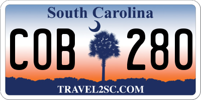 SC license plate COB280