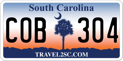 SC license plate COB304