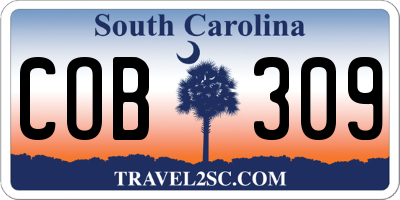 SC license plate COB309
