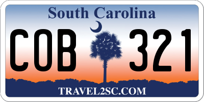 SC license plate COB321