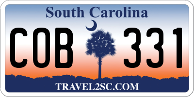 SC license plate COB331