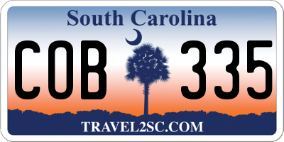 SC license plate COB335