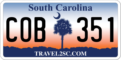SC license plate COB351