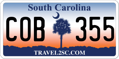 SC license plate COB355