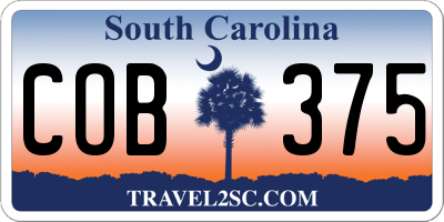 SC license plate COB375