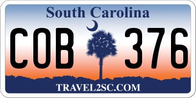 SC license plate COB376