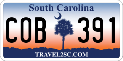 SC license plate COB391