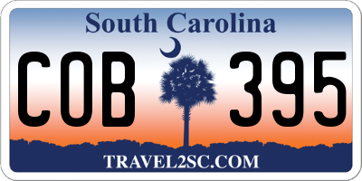SC license plate COB395