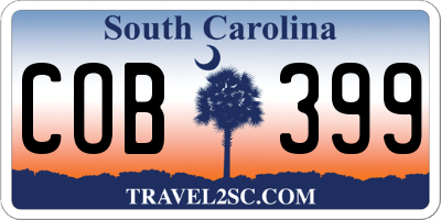 SC license plate COB399