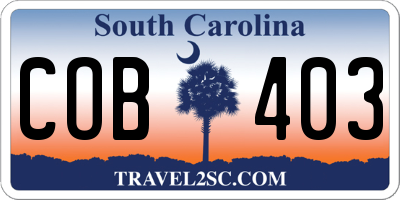 SC license plate COB403