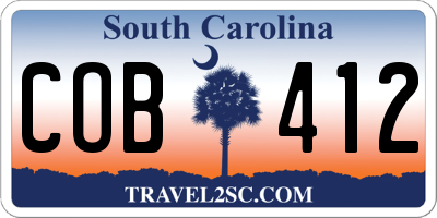 SC license plate COB412