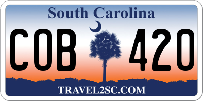 SC license plate COB420