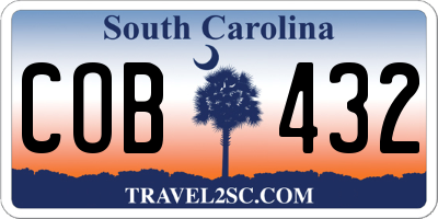 SC license plate COB432