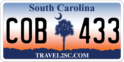 SC license plate COB433