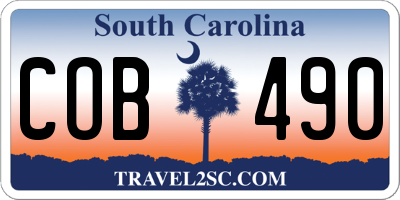 SC license plate COB490