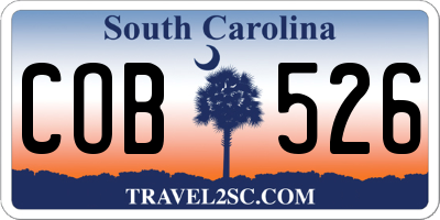 SC license plate COB526
