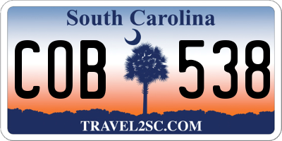 SC license plate COB538