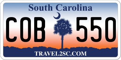 SC license plate COB550