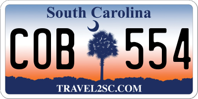 SC license plate COB554