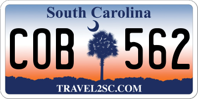 SC license plate COB562