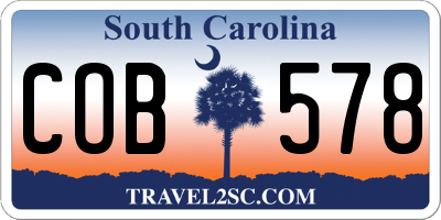 SC license plate COB578