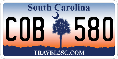 SC license plate COB580
