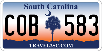 SC license plate COB583