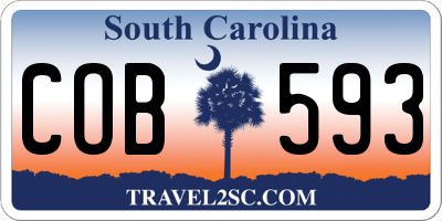 SC license plate COB593
