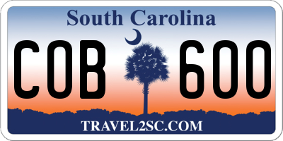 SC license plate COB600