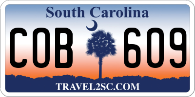 SC license plate COB609