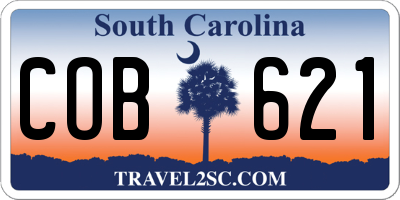 SC license plate COB621