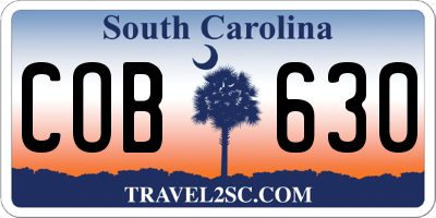 SC license plate COB630