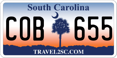 SC license plate COB655