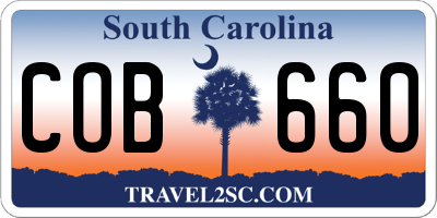 SC license plate COB660